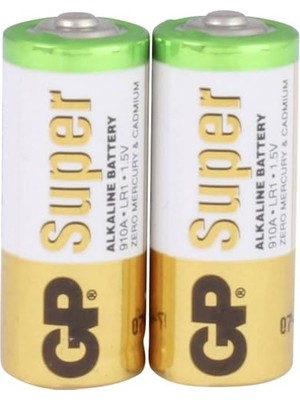 Trendexa Batteries GP910A Süper Alkalin LR1/N/910A Boy Yarım Kalem Pil; 1.5 V, 2'li Kart