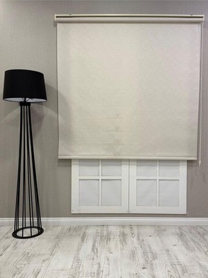 Tr Lüks Güneşlik Düz Stor Perde, Krem, 100 x 200