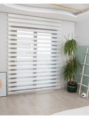 Tr Zebra Stor Perde, Alüminyum Kasalı, Beyaz, 220 x 200 cm İCL9000-44