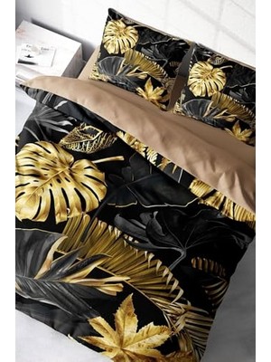 Trendexa %100 Pamuk Saten Çift Kişilik Nevresim Takımı Black Casual, MONOHOME39318