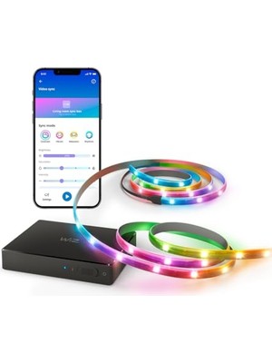 Trendexa HDMI Sync Box Tv Aydınlatmalı, HDMI 2.0,60Hz'de 4K Destekli, Rgbıc LED Şerit, 75 Inç - 85 Inç (75 Inç) Için, Uygulama ve Sesli Kontrol