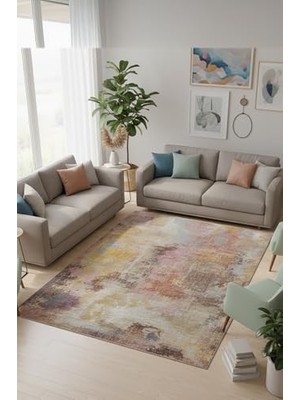 Trendexa 140X200 Şönil Salon Halısı, Kaymaz ve Yıkanabilir, Doğal Pamuk Tabanlı, Antibakteriyel