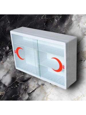 Tr Ecza Dolabı 4 Bölmeli Pleksi Camlı Beyaz, 00012457