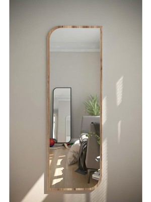 Tr Ceviz Çapraz Oval Dekoratif Boy Aynası 40X120,CEVIZ