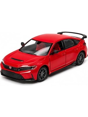 Trendexa 2024 Honda Civic Type R 1:36 Metal Model Araba, Açılabilir Kapılar, Çek Bırak, Kırmızı, KT5472D