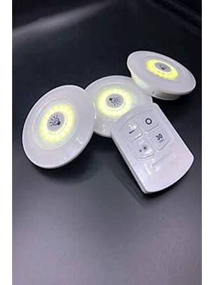 Trendexa Uzaktan Kumandalı Yapışkanlı Kablosuz LED Spot Lambalar 3 LED +1