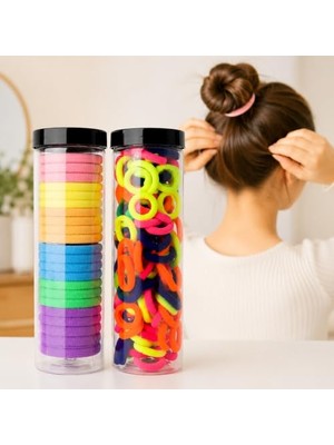 Trendexa 100 Adet Neon Renkli Saç Tokası + 20 Adet Büyük Boy Lastik Toka Seti; Esnek, Dayanıklı, Iz Yapmaz, Çocuk ve Yetişkin Kullanımına Uygun, Günlük, Spor, Kalın ve Ince Saçlar Için