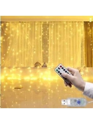 Pileli Store Tel Perde LED 3*3m 300 LED Gün Işığı