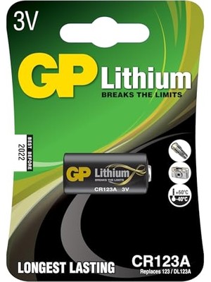 Trendexa GPCR123A DL123A/CR123A Boy Lityum Pil, 3 V, Tekli Kart