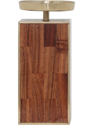 Yargıcı Pirinç Detaylı Akasya Ağacı MUMLUK(8X8X19 Cm)