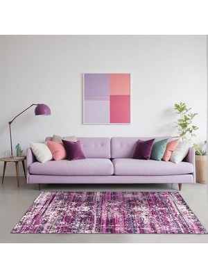 Trendexa Irya Kadife Kaymayı Önleyici Pamuk Tabanlı Yıkanabilir Antibakteriyel Salon Halısı 160X230