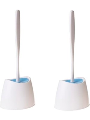 Trendexa Sıçrama Korumalı Uzun Saplı Klozet Fırçası ve Standı, 2'li Set
