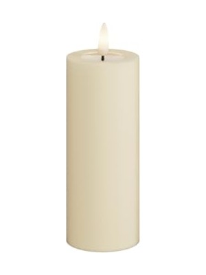 Trendexa Iç Mekan Alevsiz LED Mum, Krem, Real Flame™ Teknolojili, Akülü Mum (5 x 12,5 Cm)