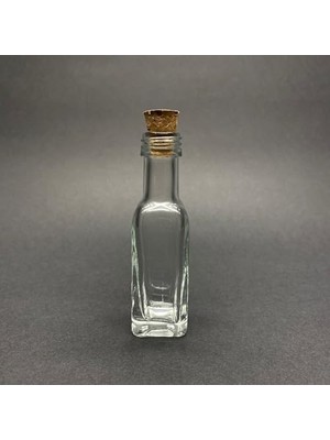 Trendexa Şişe; 20 ml Köşeli Cam, Mantar Tıpalı, 20 cc Mantarlı Cam Şişe x 10 Adet