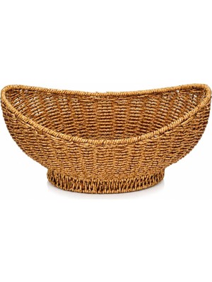 Tr Rattan Oval Organizer Sepet | Dekoratif Hasır Saklama Sepeti | Çok Amaçlı Düzenleyici | Meyv