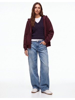 LTB Slim Fit V Yaka Triko Lacivert Kazak