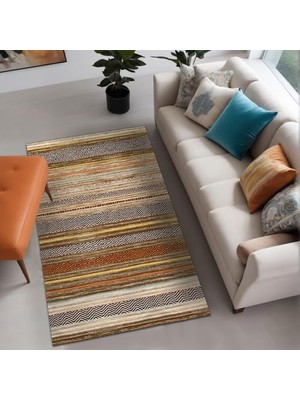 Trendexa Cons Kadife Kaymayı Önleyici Pamuk Tabanlı Yıkanabilir Antibakteriyel Salon Halısı 120X180