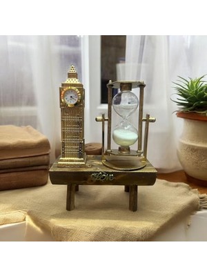 Trendexa Beyaz Saat Kule Kum Saati Retro Vintage Müzik Severler Için Ev Masaüstü Dekorasyon Doğum Günü Noel Yeni Yıl Hediyeleri 15 cm (Beyaz Saat Kule)