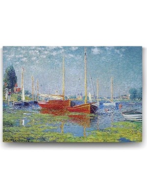 Trendexa Claude Monet Red Boats At Argenteuil Tablosu - 90X60 cm