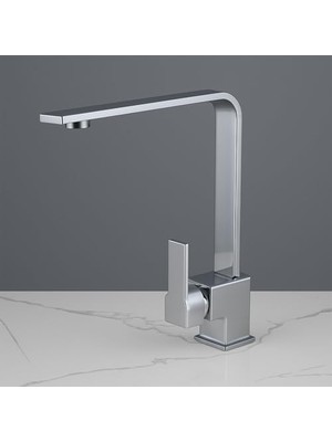 Trendexa Mutfak Evye Bataryası, Krom, 360 Derece Döner Başlıklı, Dayanıklı, Su Tasarruflu Lavabo Musluğu