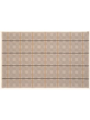 Trendexa Saçaklı Jakarlı PAMUK%100 Pamuk Kilim 180X250 cm Bej