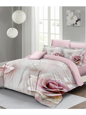 Trendexa King Size Wildrose 3D Çift Kişilik Nevresim Takımı 220X240 Cm, MONOHOME48617