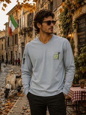 Masimar Erkek V Yaka Sweatshirt %100 Pamuk