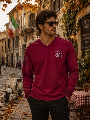 Masimar Erkek V Yaka Sweatshirt %100 Pamuk
