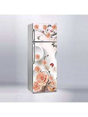 Trendexa Buzdolabı Sticker Kaplama Dolap Kaplama Etiketi Pembe Çiçekler