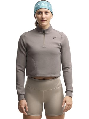 P527635 Puma x Hyrox W Cloudspun 1-4 Zıp Kadın Sweatshirt Bej