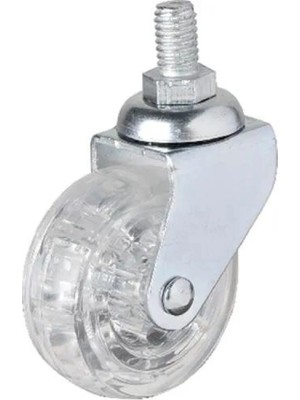 Marsilyan™- 326 - 50X20 mm Şeffaf Makaralı Vidalı Teker 4 Adet
