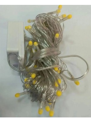 Pileli Store 10M 100 LED Damla Uçlu LED Işık Beyaz Işık Şeffaf Kablo