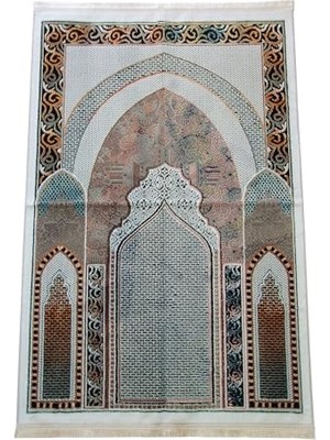 Trendexa Geleneksel Desenli Hediyelik Halı Tipi Dokuma Seccade, Siyah