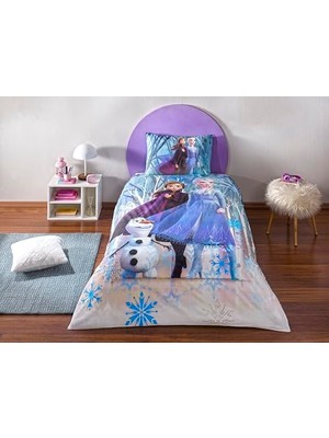 Trendexa Disney Frozen Winter Tek Kişilik Pamuk Nevresim Takımı