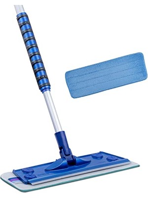 Trendexa Mikrofiber Tekli Mop Seti, 1 Adet Kuru Bez, 90-156 cm Teleskopik Alüminyum Sap, 360 Derece Dönen Cırtlı Başlık