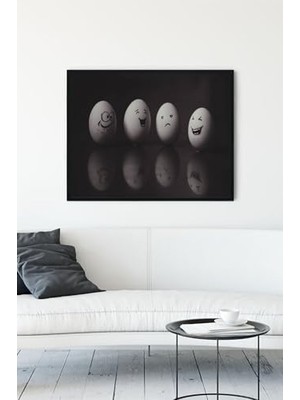 Trendexa PSTER11754 Komik Yumurtalar Eğlenceli Mizahi Çerçeveli Tablo (50X70 Cm)