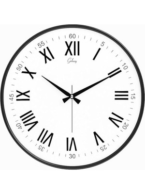 Trendexa 717-K-3 Serisi Roma Rakamlı Metal Görünümlü Sessiz Akar Modern Duvar Saati, 40 cm