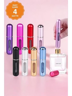 Trendexa 5 ml Doldurulabilir Mini Cep Parfüm Şişesi, 4'lü Paket