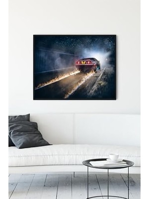 Trendexa (PSTER13197) De Lorean Araba Çerçeveli Tablo (30 x 40 Cm)
