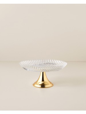 English Home Lumin Cam Kek Standı 19,5X24,5 cm Gold