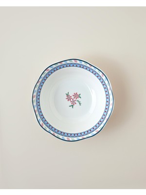 English Home Botanical Romance New Bone Kase 15 cm Pembe - Mavi