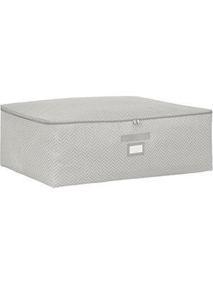 Trendexa Büyük Boy Gri Balıksırtı Baza Altı Hurç, 62 x 46 x 22 cm