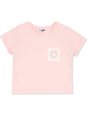 Hellobaby Kız Bebek Tişört Çiçek Baskılı Bisiklet Yaka Kısa Kol