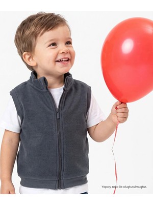 Hellobaby Erkek Bebek Polar Yelek Fermuarlı Dik Yaka Atlet
