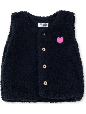 Hellobaby Kız Bebek Welsoft Yelek Düğmeli Bisiklet Yaka Sleeveless