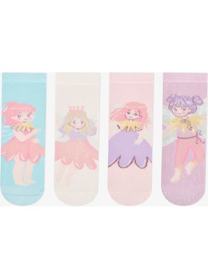 Penti Fairy Bloom Kız Çocuk Pamuklu Soket Çorap 4 Çift Eğlenceli Desenlerle Rahat Kullanım