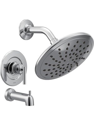 Trendexa Gibson Krom Posi-Temp Basınç Dengeleme Modern Küvet ve Duş Trimi, 8 Inç Yağmur Duşu, Vana Gerekli, T3003EP