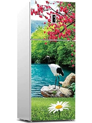 Trendexa Papatya ve Kuğu Desenli Buzdolabı Sticker Kaplama