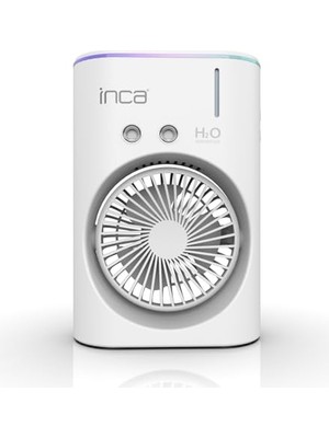 Trendexa Şarj Edilebilir Taşınabilir Buzlu Hazneli Soğutucu Renkli Işıklı Masa, IMF-10B 2400 Mah Su Fan 6 Inch 360 2 3-5 Su 280 ml Fanı Masaüstü Döner Püskürtme Kanalları Çalışma Süresi Saat Tank