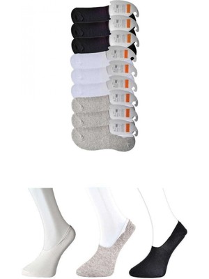 Pileli Store Siyah Gri ve Beyaz Erkek Babet Çorap 9 Çift